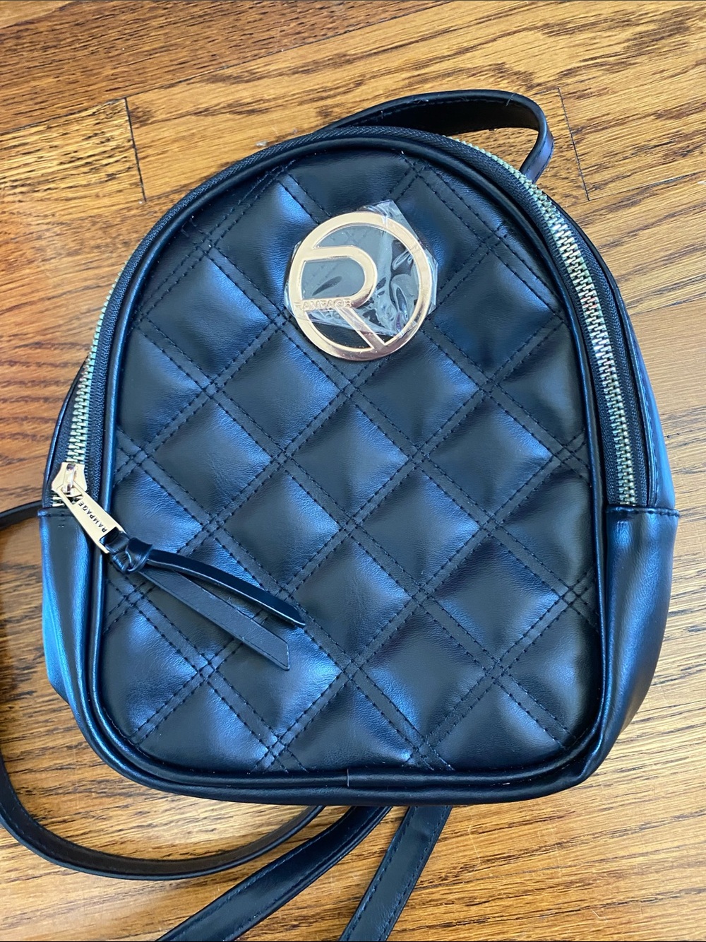 Rampage Quilted Black Mini Backpack EUC